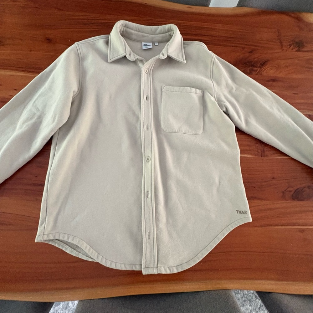 TNA Cream Casual Button Down Shirt Versatile Cotton